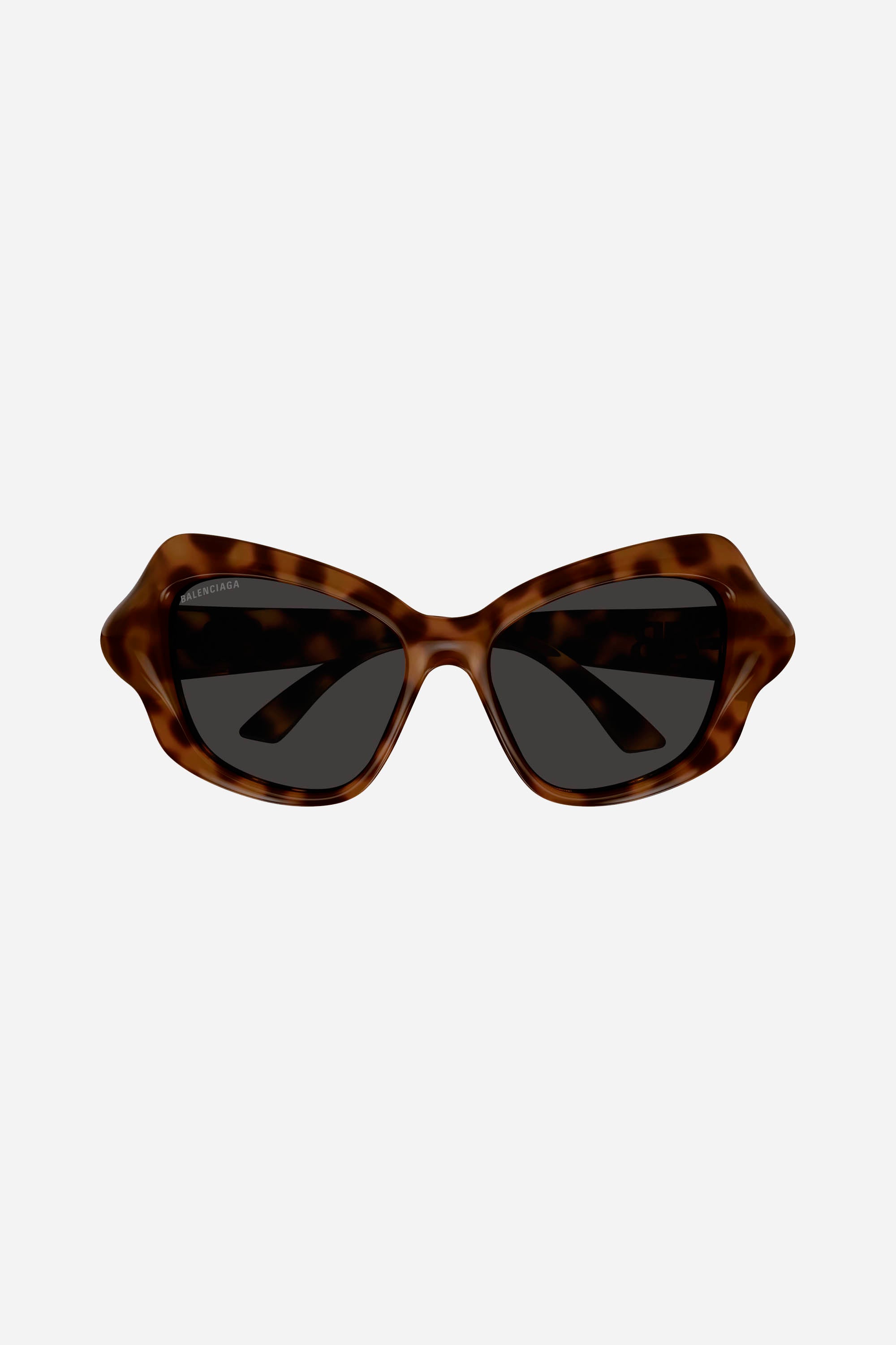 Brown geometric sunglasses with gold logo