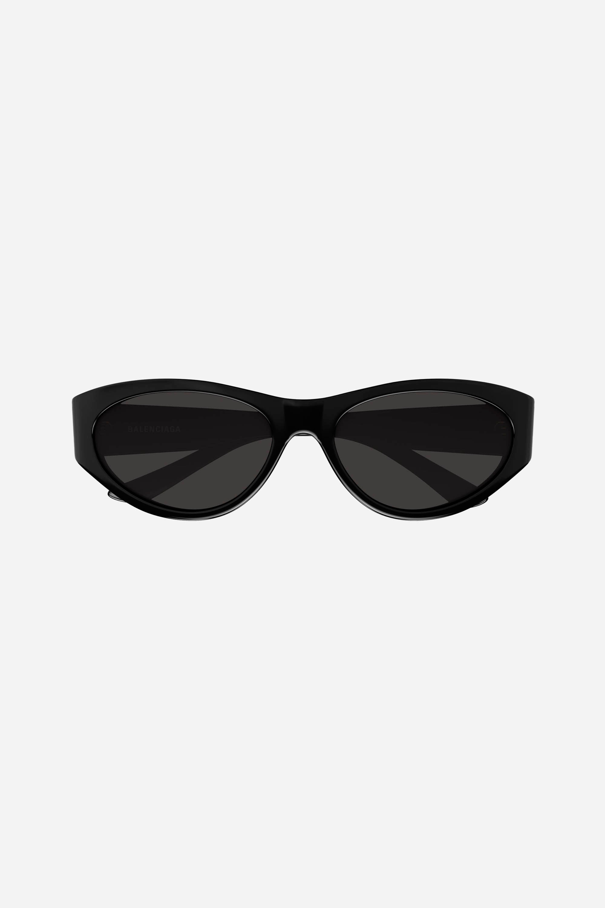Black cat-eye Balenciaga sunglasses with grey lense